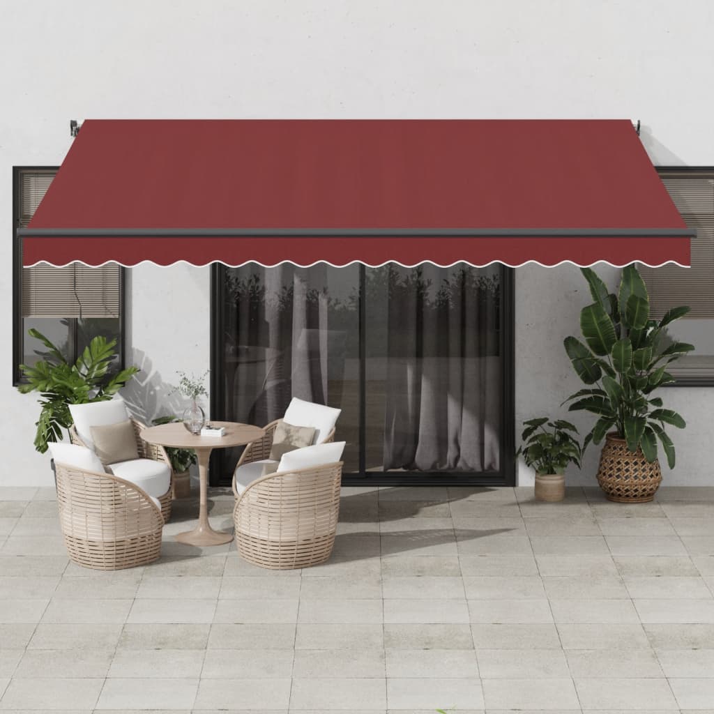 VidaXL Manuelt udtrækbart fortelt 450x350 cm bordeaux