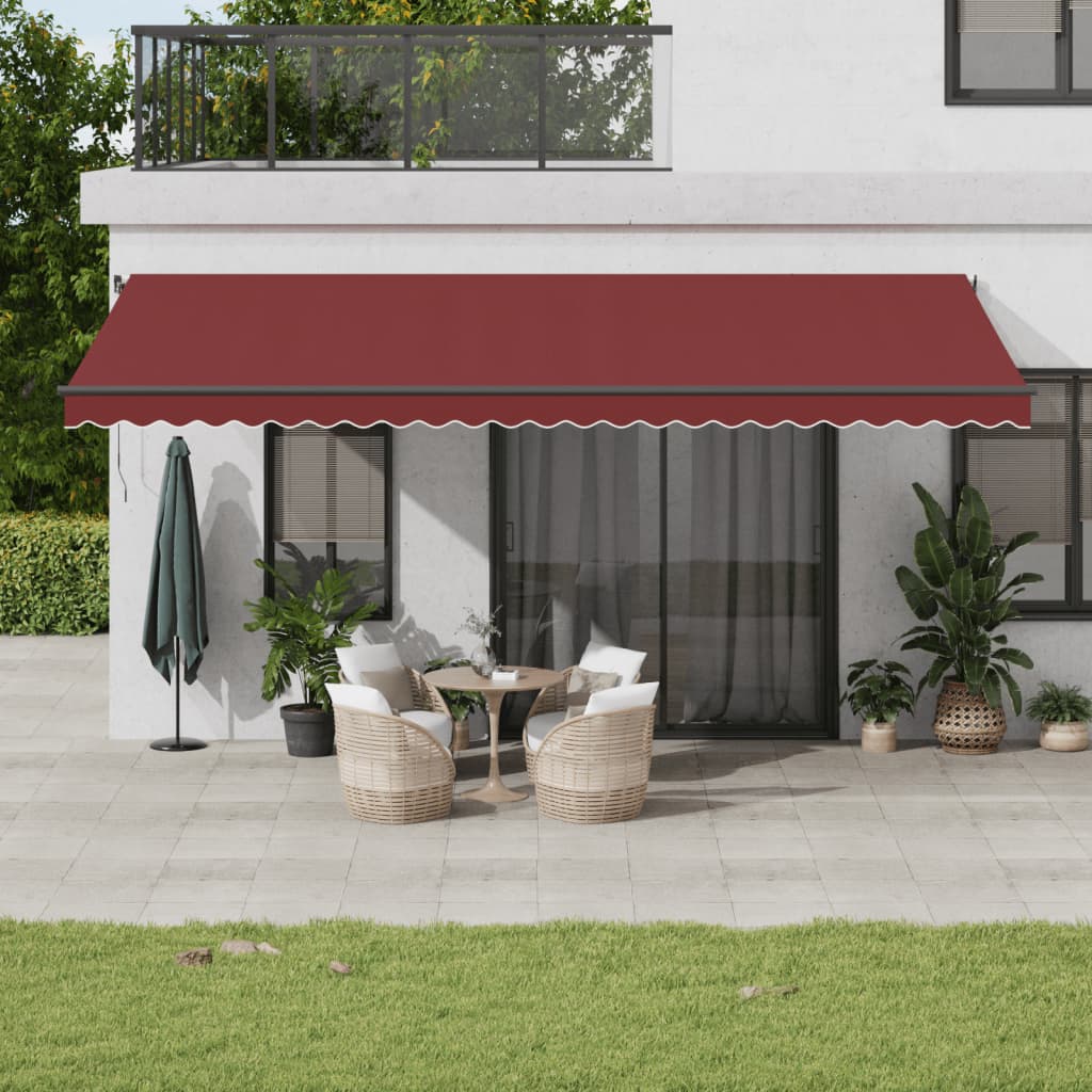 VidaXL Manuelt udtrækbart fortelt 600x350 cm bordeaux