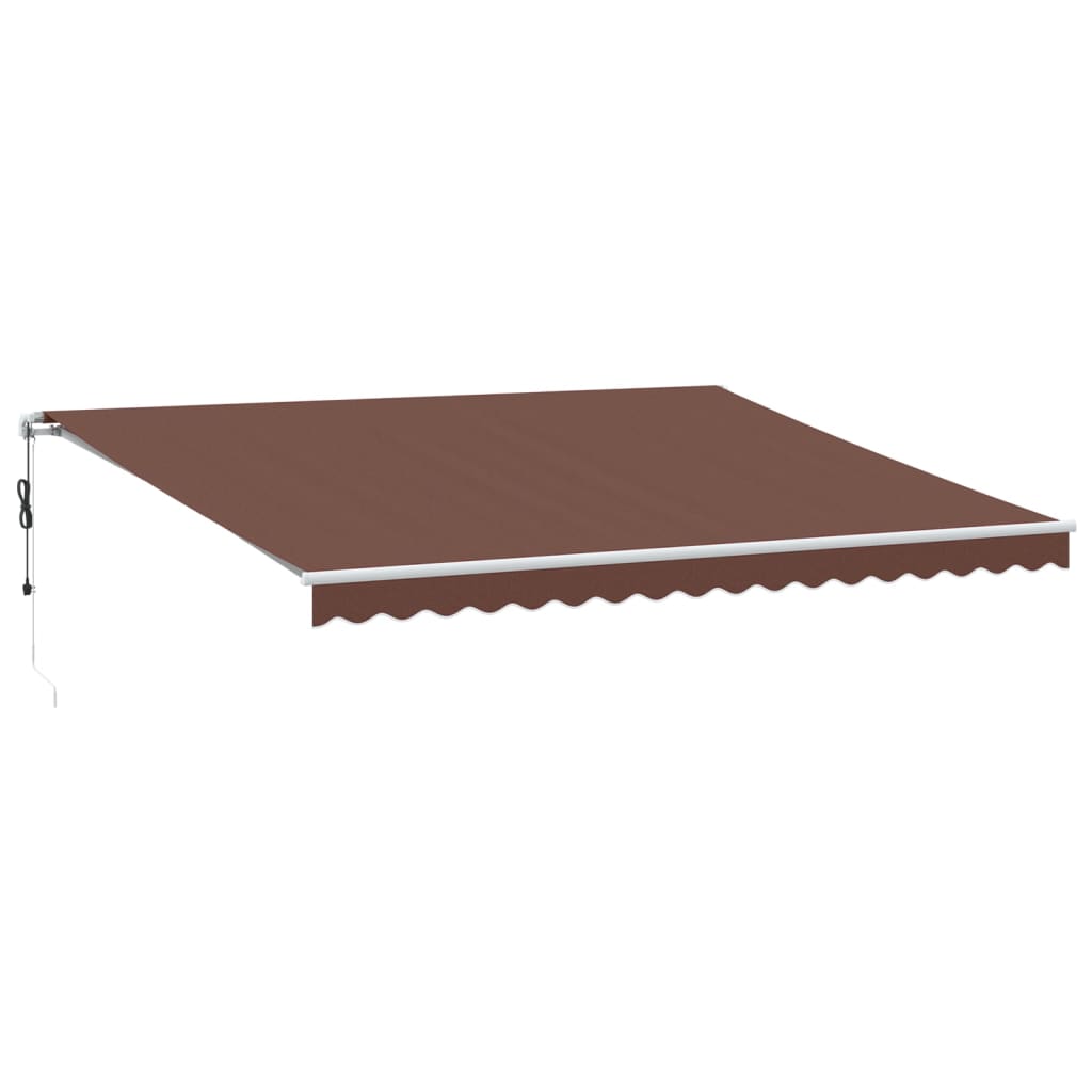 VidaXL Markise kan automatisk forlænges med LED 450x350 cm brun