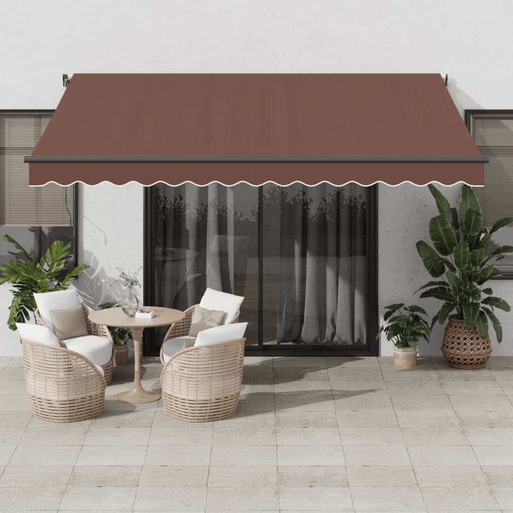 VidaXL Markise manuelt udtrækbart 400x350 cm brun