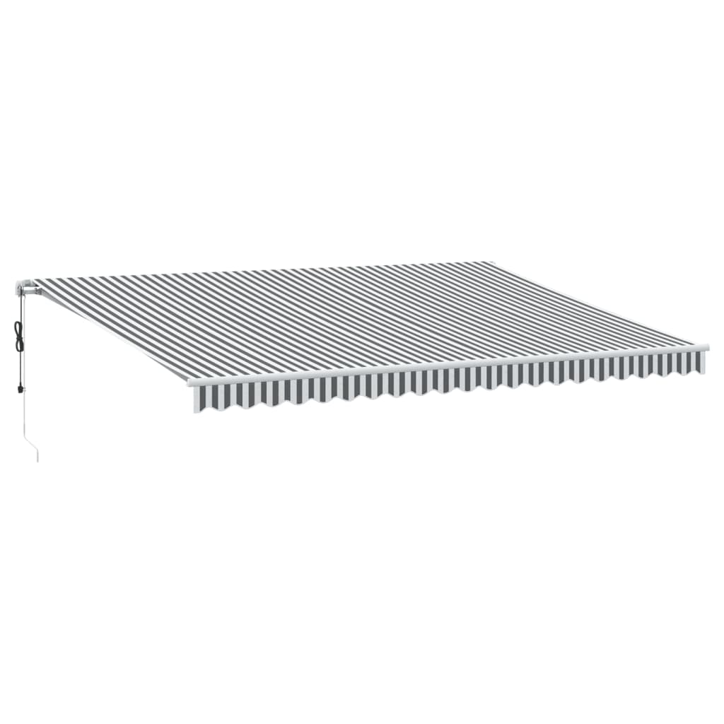 VidaXL Markise automatisk udtrækbar LED 500x300 cm antracit og hvid
