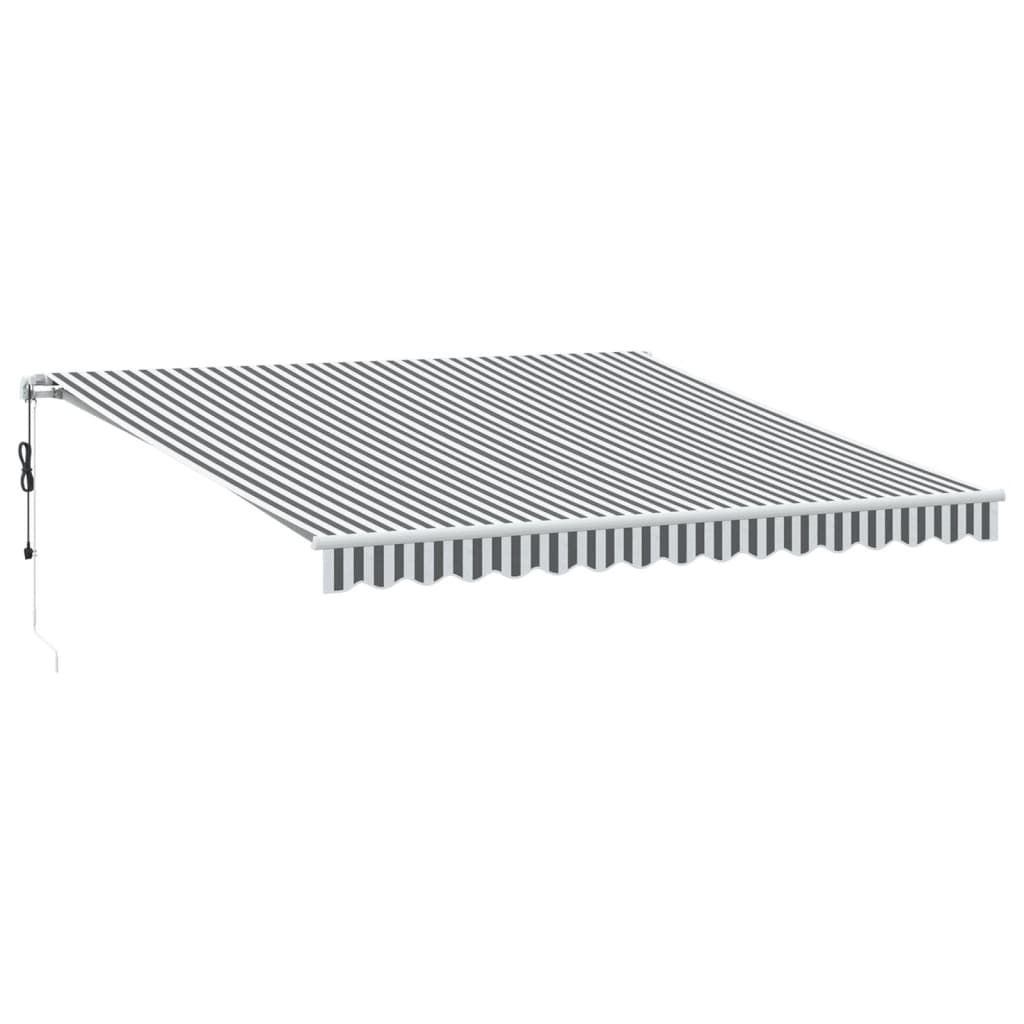 VidaXL Markise automatisk udtrækbar LED 400x350 cm antracit og hvid