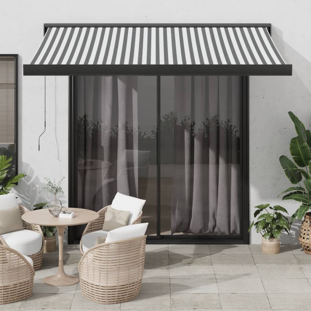 VidaXL Udtrækkeligt fortelt 3x2,5 m stof og aluminium antracit og hvid