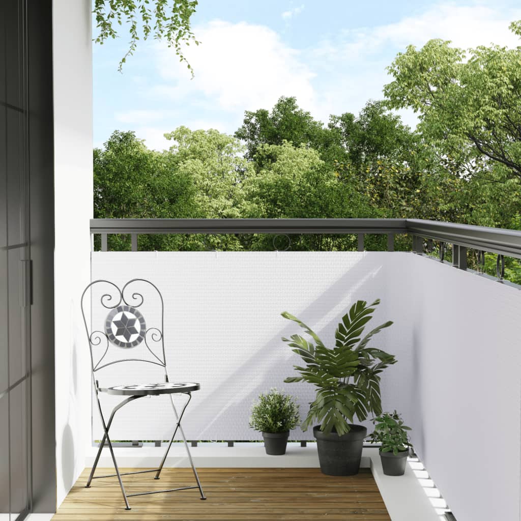 Vidaxx altanskærm 400x80 cm polyrattan hvid
