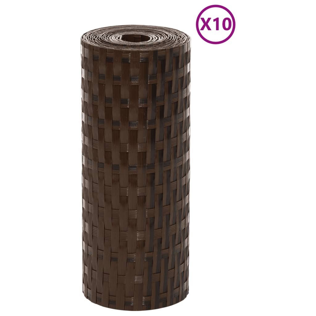Vidaxx altanskærme 10 stk 255x19 cm polyrattan brun og sort