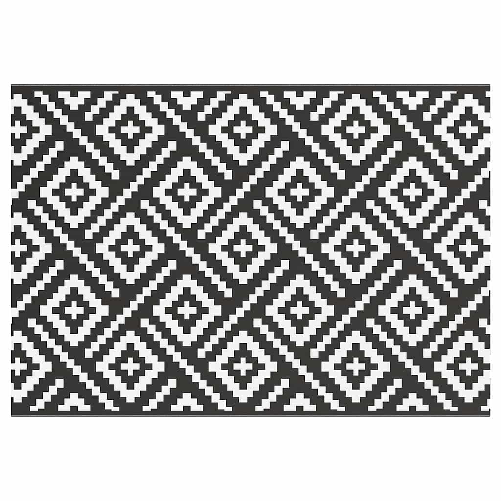 Vidaxl buitenkleed arakil 160x230 cm pp wit en zwart