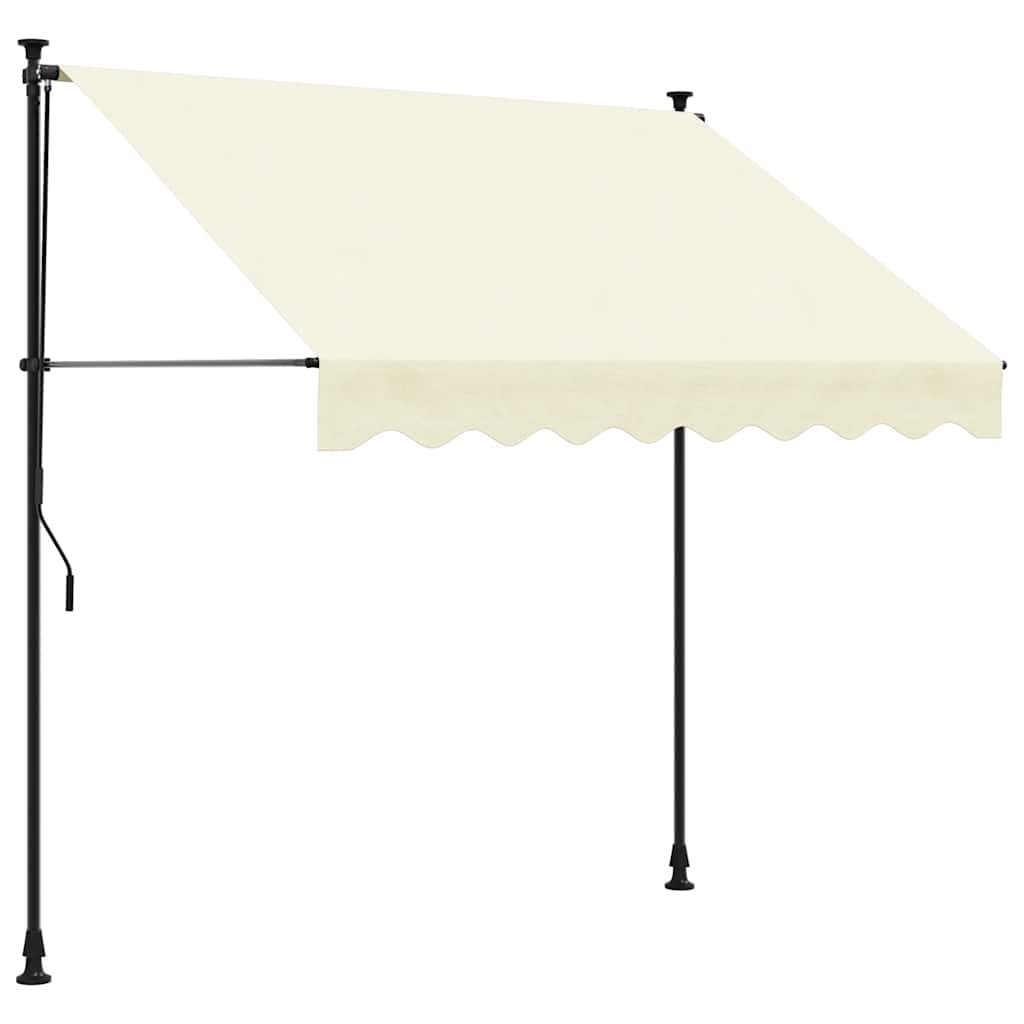 Vidaxx udtrækbart fortelt 250x150 cm stof og stål cremefarvet