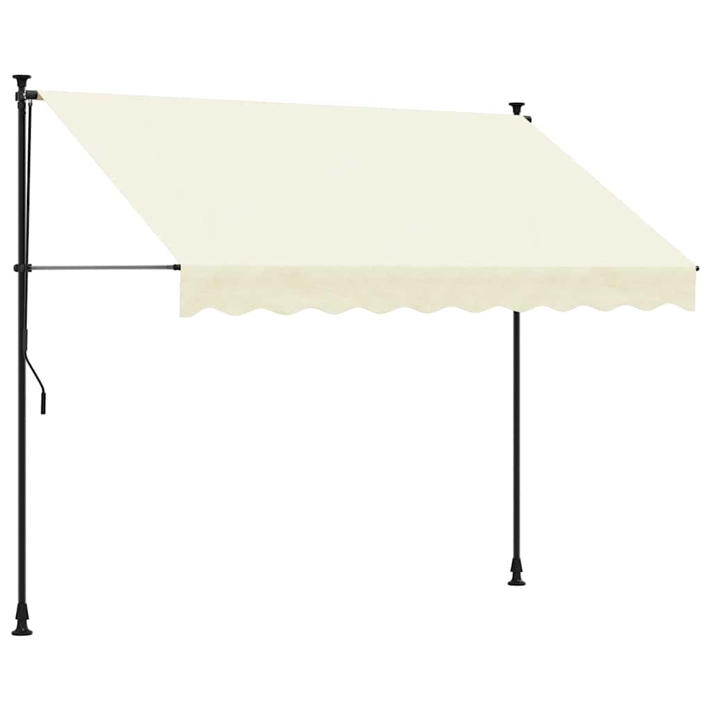 Vidaxx udtrækbart fortelt 300x150 cm stof og stål cremefarvet