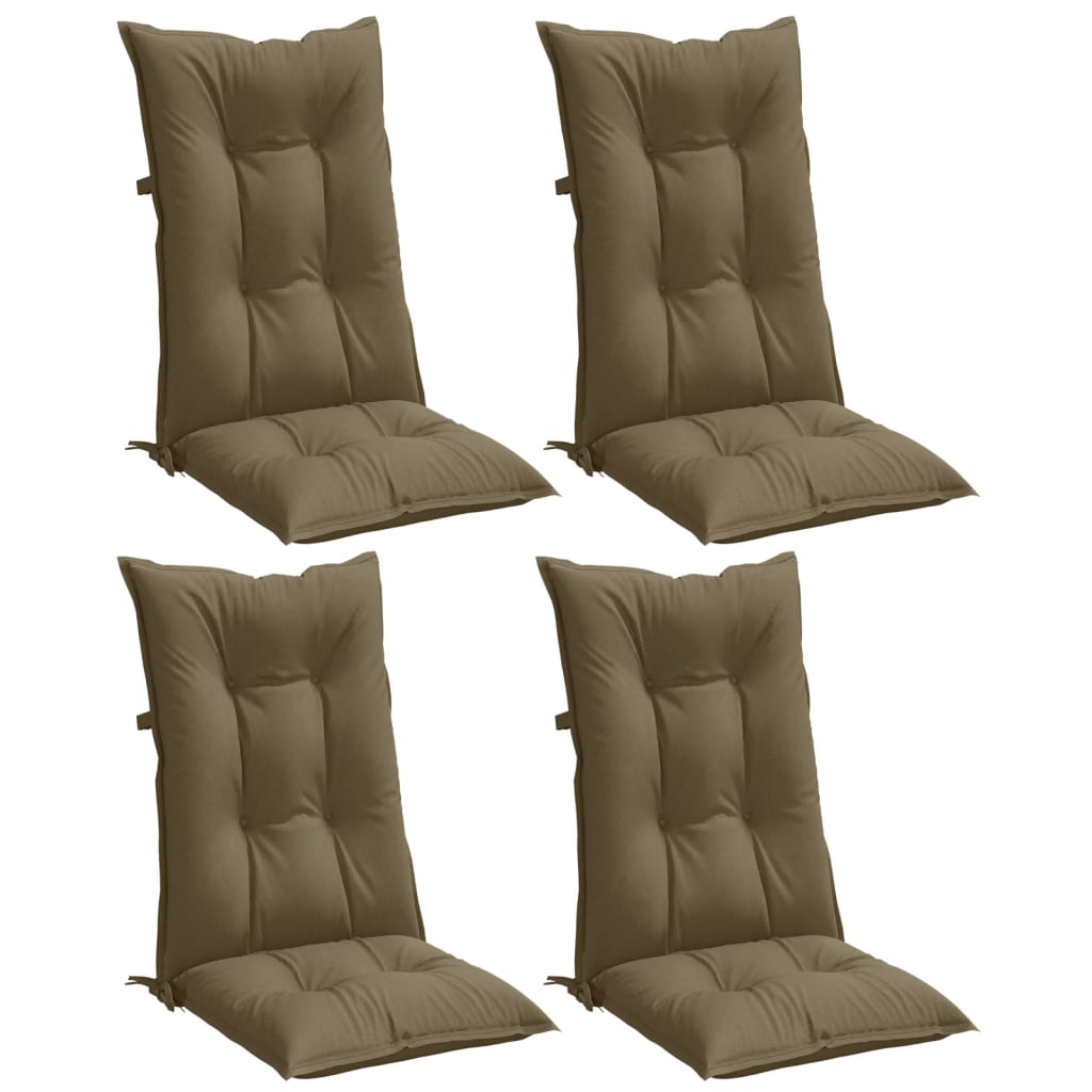 Vidaxx stolehynder 4 stk høj ryg 120x50x7 cm stof melange taupe