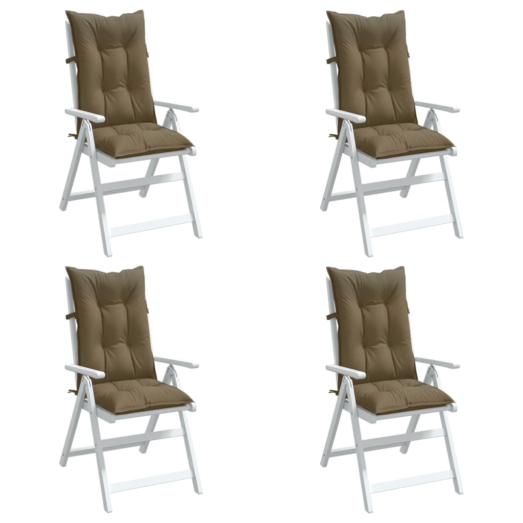 Vidaxx stolehynder 4 stk høj ryg 120x50x7 cm stof melange taupe