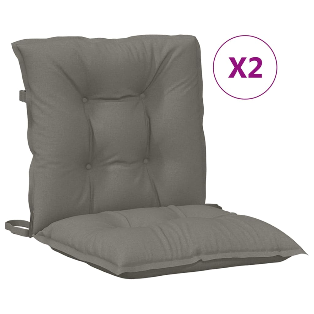 VidaXL stolehynder 2 stk lav ryg 100x50x7 cm stof mørkegrå