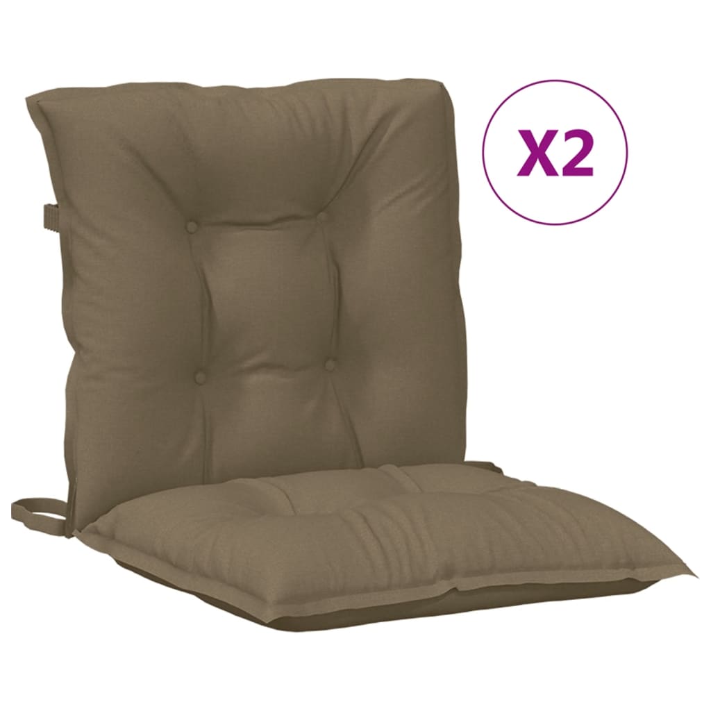 Vidaxx stolehynder 2 stk lav ryg 100x50x7 cm stof meleret taupe
