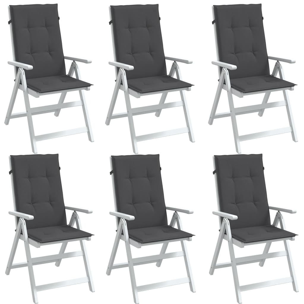 VidaXL stolehynder 6 stk høj ryg 120x50x4 cm stof blandet antracit