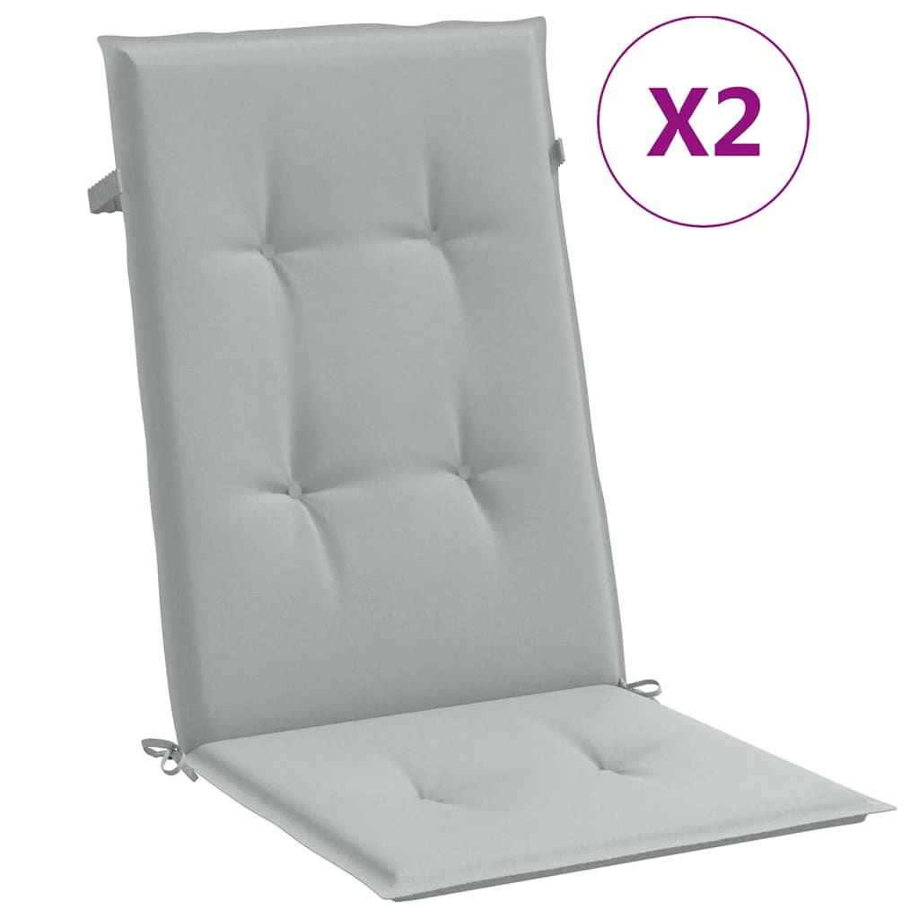 Vidaxx stolehynder 2 stk høj ryg 120x50x4 cm stof lysegrå