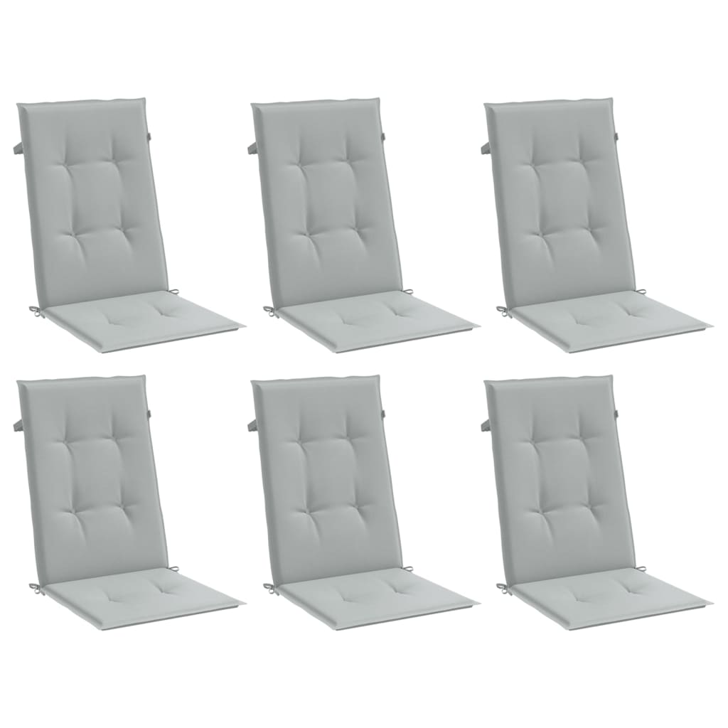 Vidaxx stolehynder 6 stk høj ryg 120x50x4 cm stof lysegrå