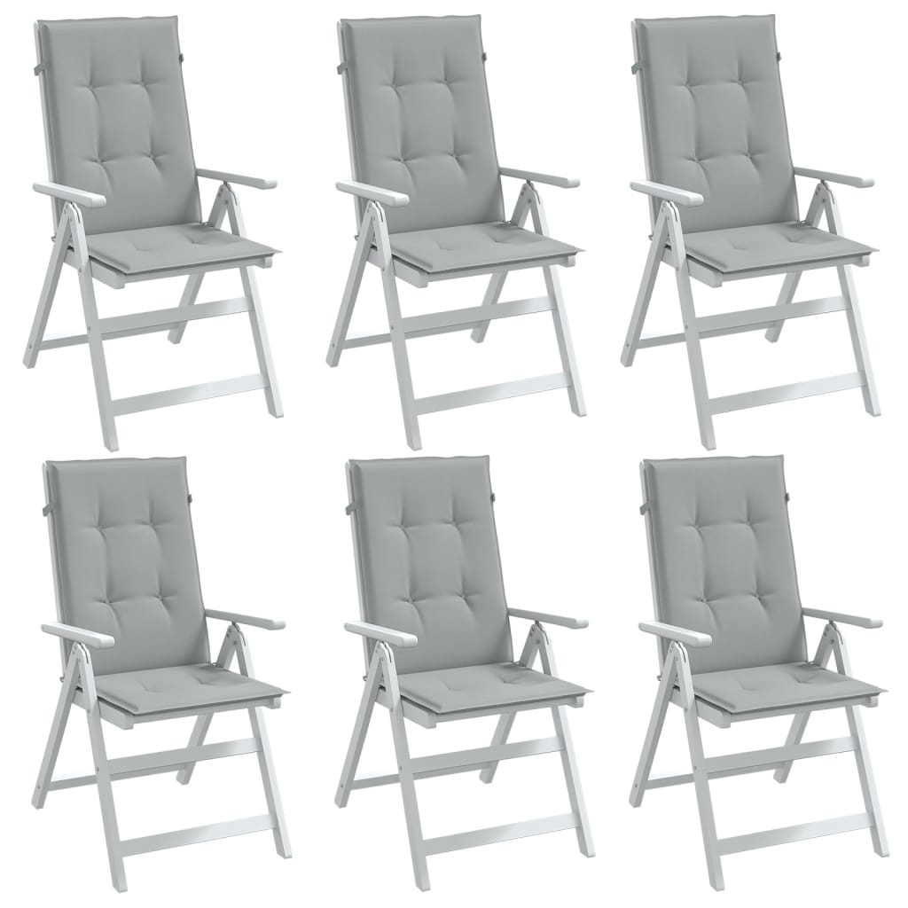 Vidaxx stolehynder 6 stk høj ryg 120x50x4 cm stof lysegrå
