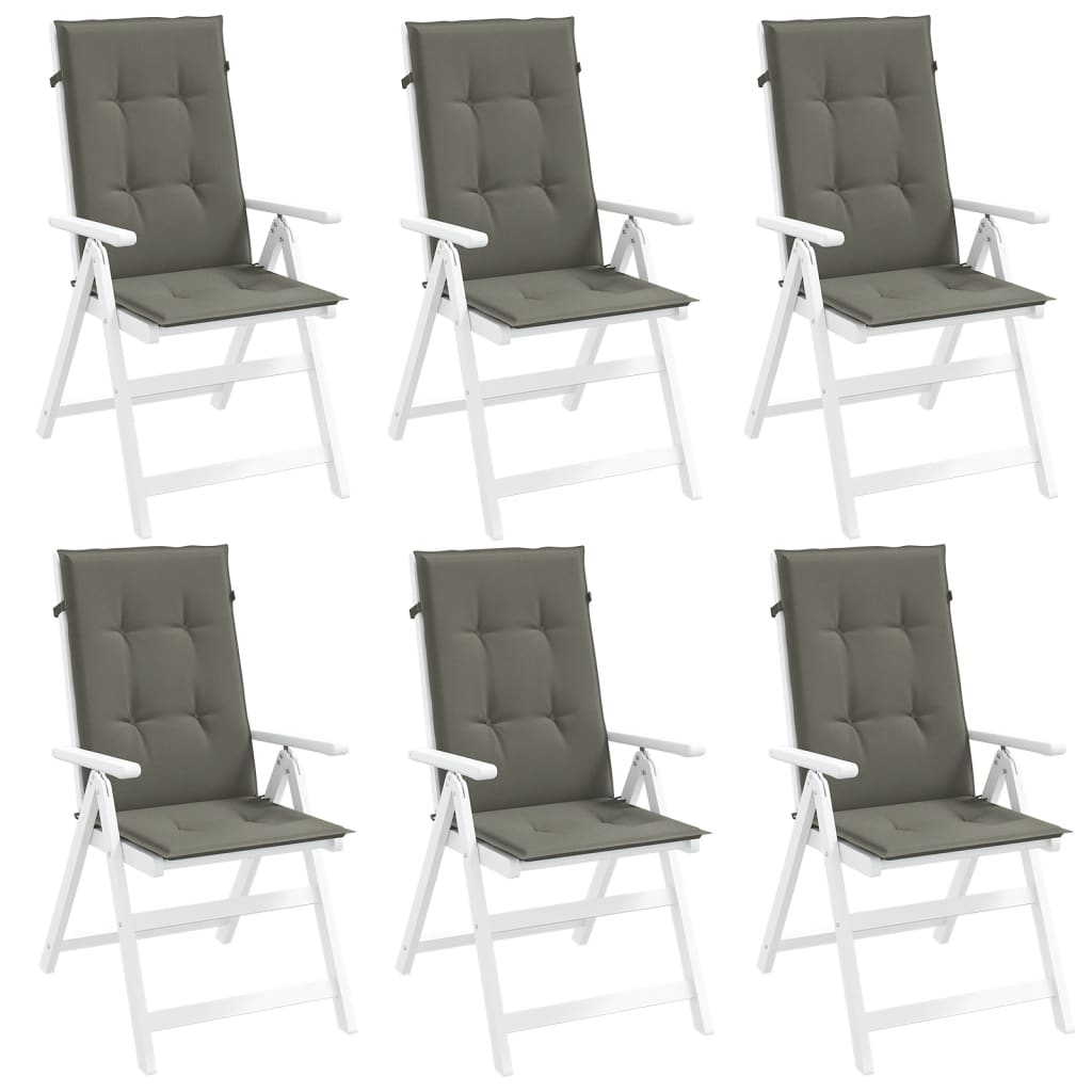 Vidaxx stolehynder 6 stk høj ryg 120x50x4 cm stof mørkegrå