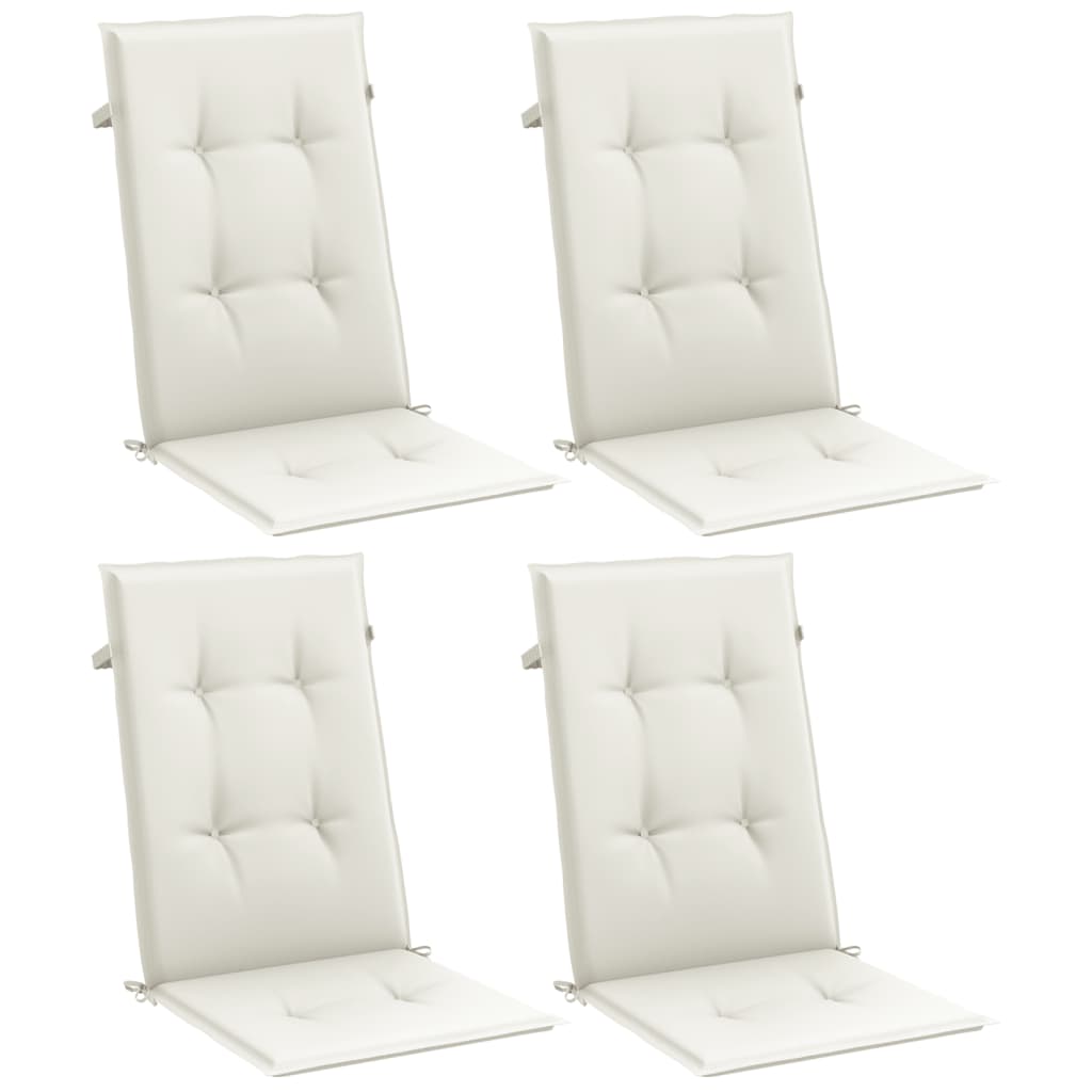 Vidaxx stolehynder 4 stk høj ryg 120x50x4 cm stof blandet creme