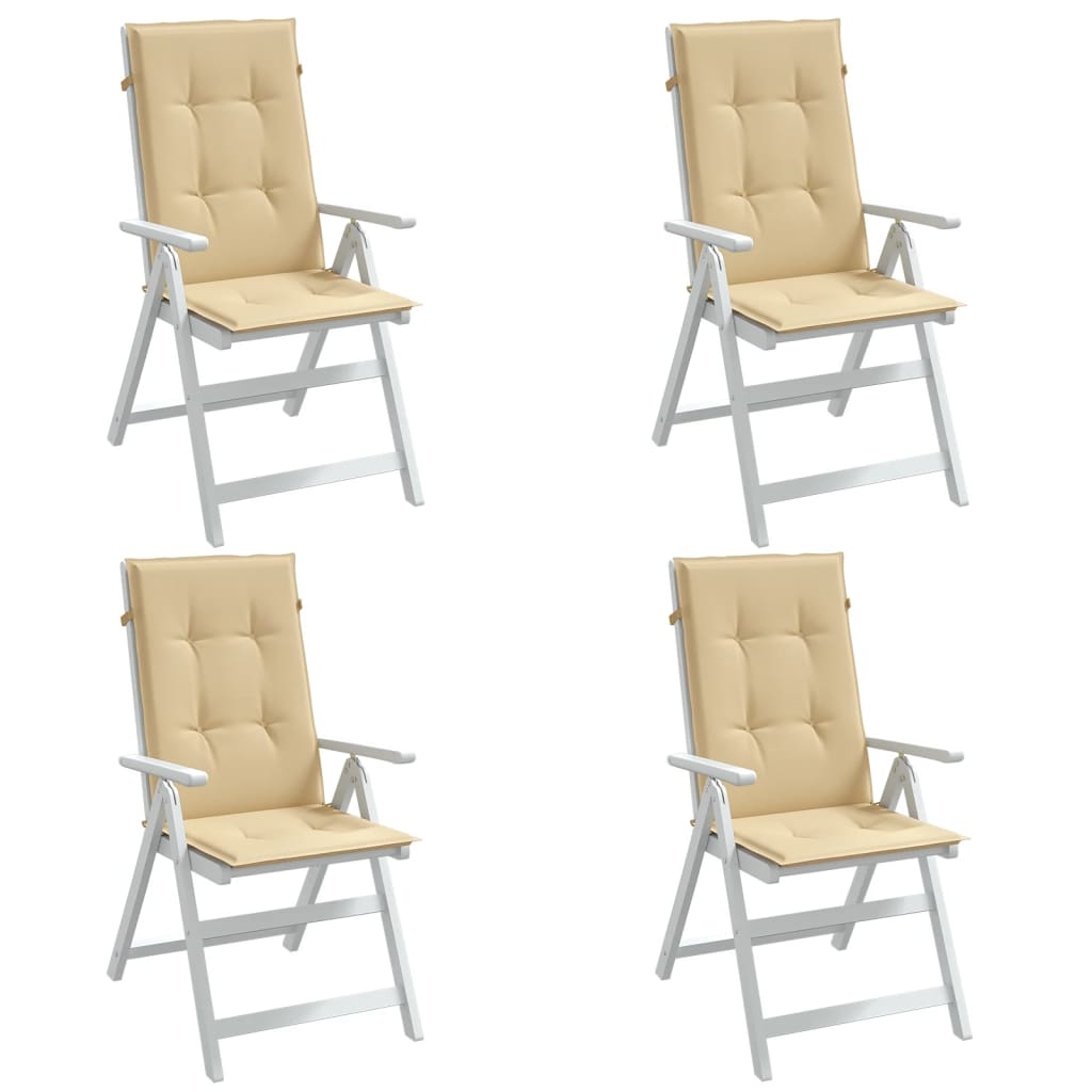 Vidaxx stolehynder 4 stk høj ryg 120x50x4 cm stof blandet beige