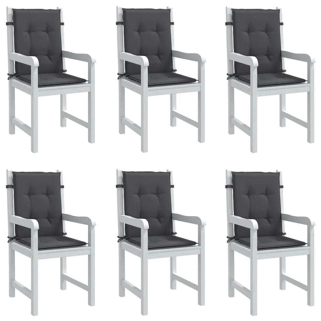 Vidaxx stolehynder 6 stk lav ryg 100x50x4 cm stof blandet antracit