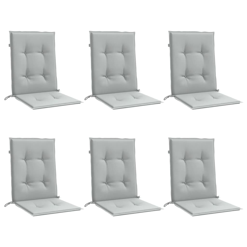 Vidaxx stolehynder 6 stk lav ryg 100x50x4 cm stof lysegrå