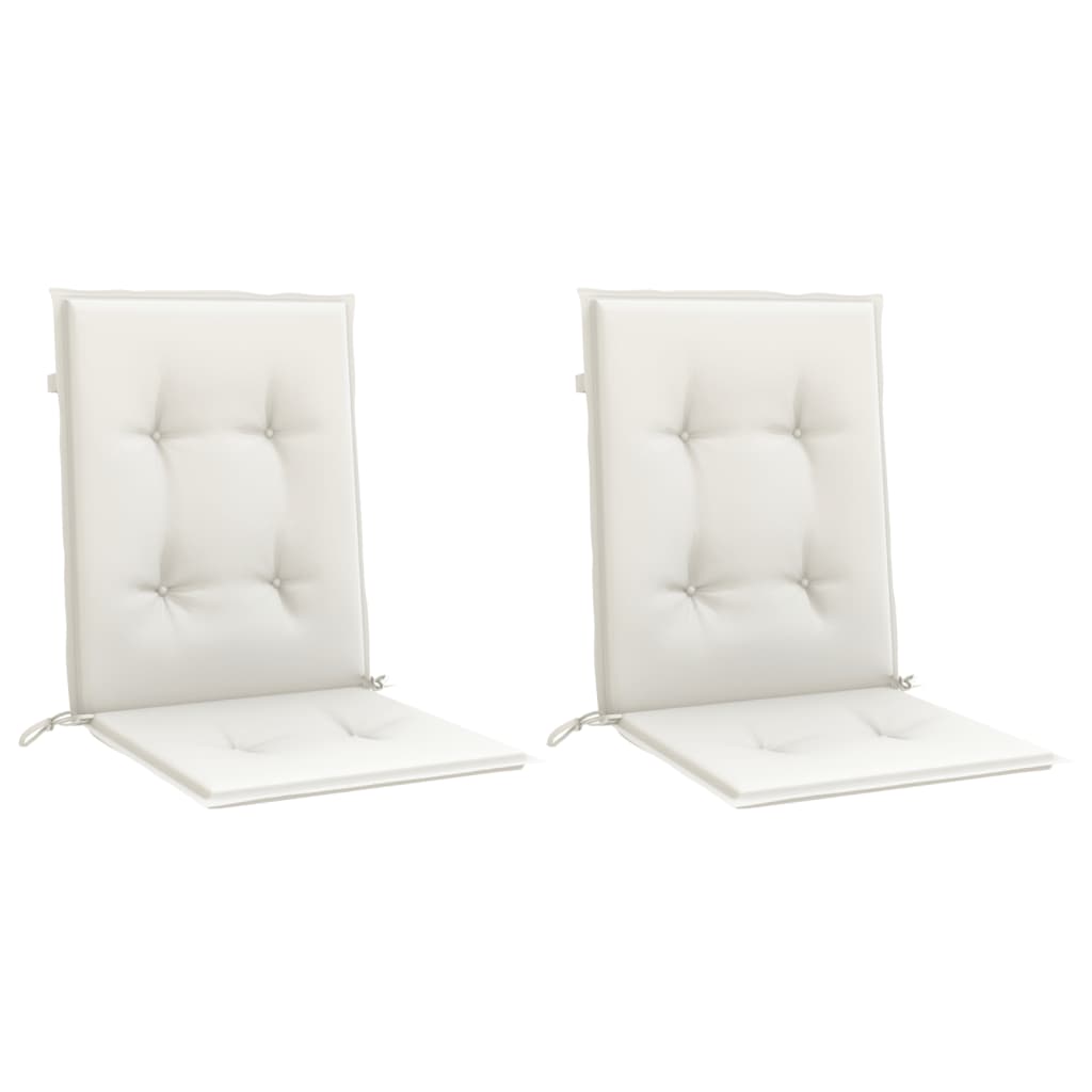 Vidaxx stolehynder 2 stk lav ryg 100x50x4 cm stof blandet creme