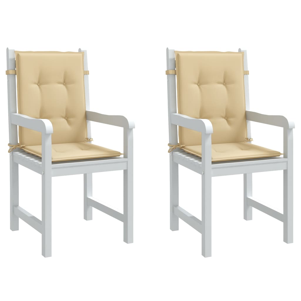 Vidaxx stolehynder 2 stk lav ryg 100x50x4 cm stof blandet beige