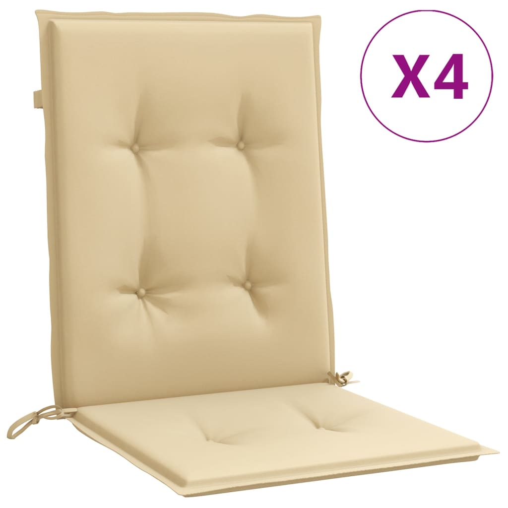 Vidaxx stolehynder 4 stk lav ryg 100x50x4 cm stof blandet beige