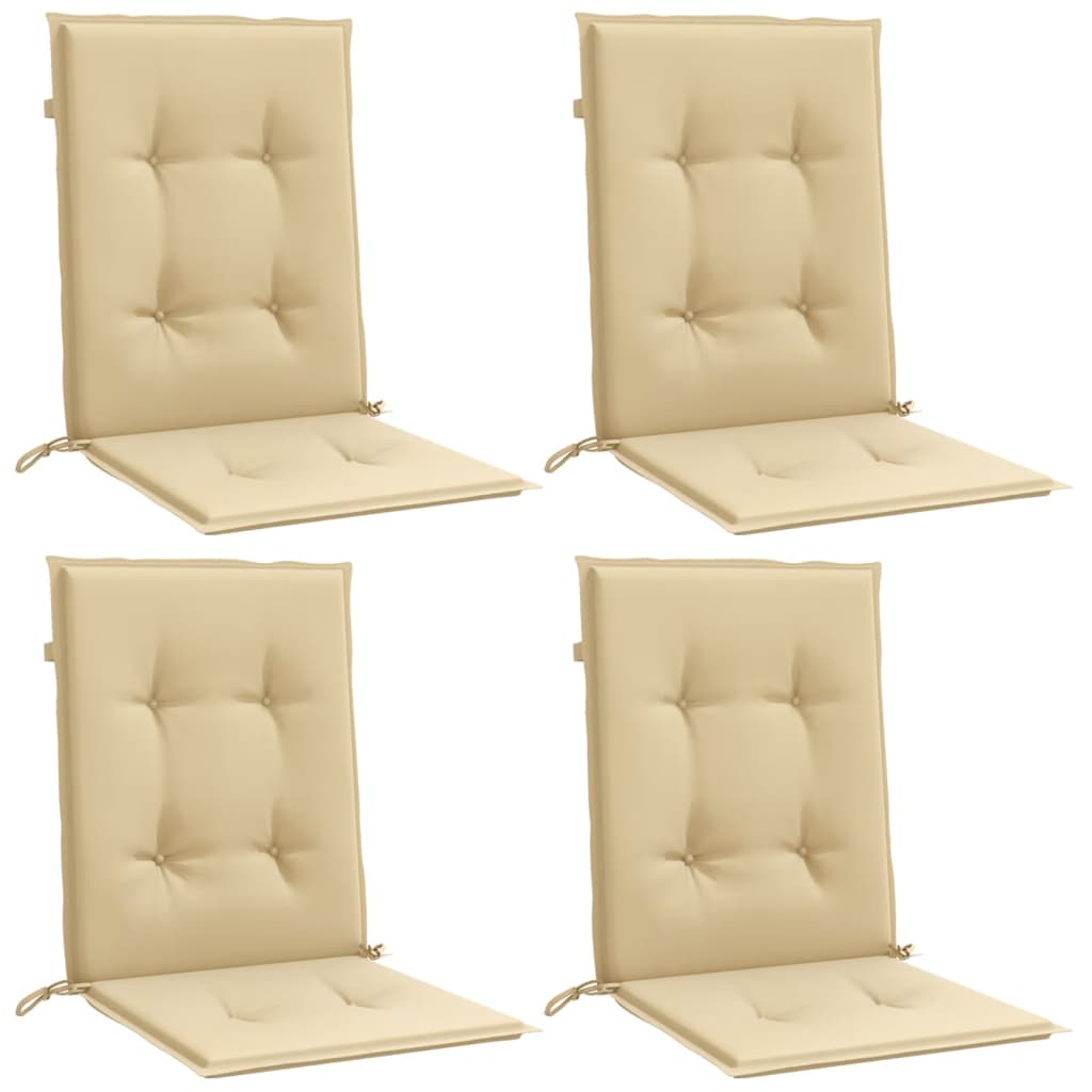 Vidaxx stolehynder 4 stk lav ryg 100x50x4 cm stof blandet beige