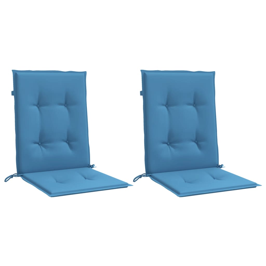 Vidaxx stolehynder 2 stk lav ryg 100x50x4 cm stof blandet blå