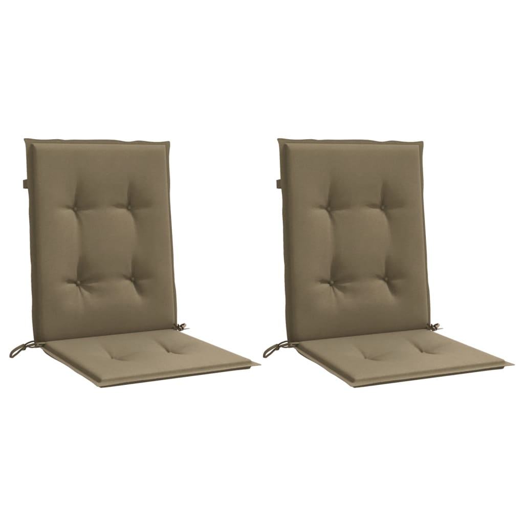 Vidaxx stolehynder 2 stk lav ryg 100x50x4 cm stof meleret taupe