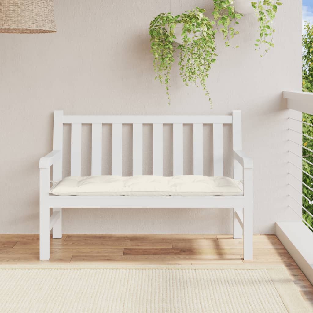 VidaXL havebænkpude 120x50x7 cm stof blandet creme