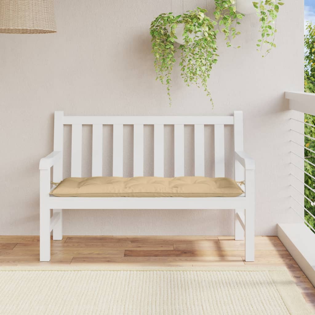 VidaXL havebænkpude 120x50x7 cm stof blandet beige