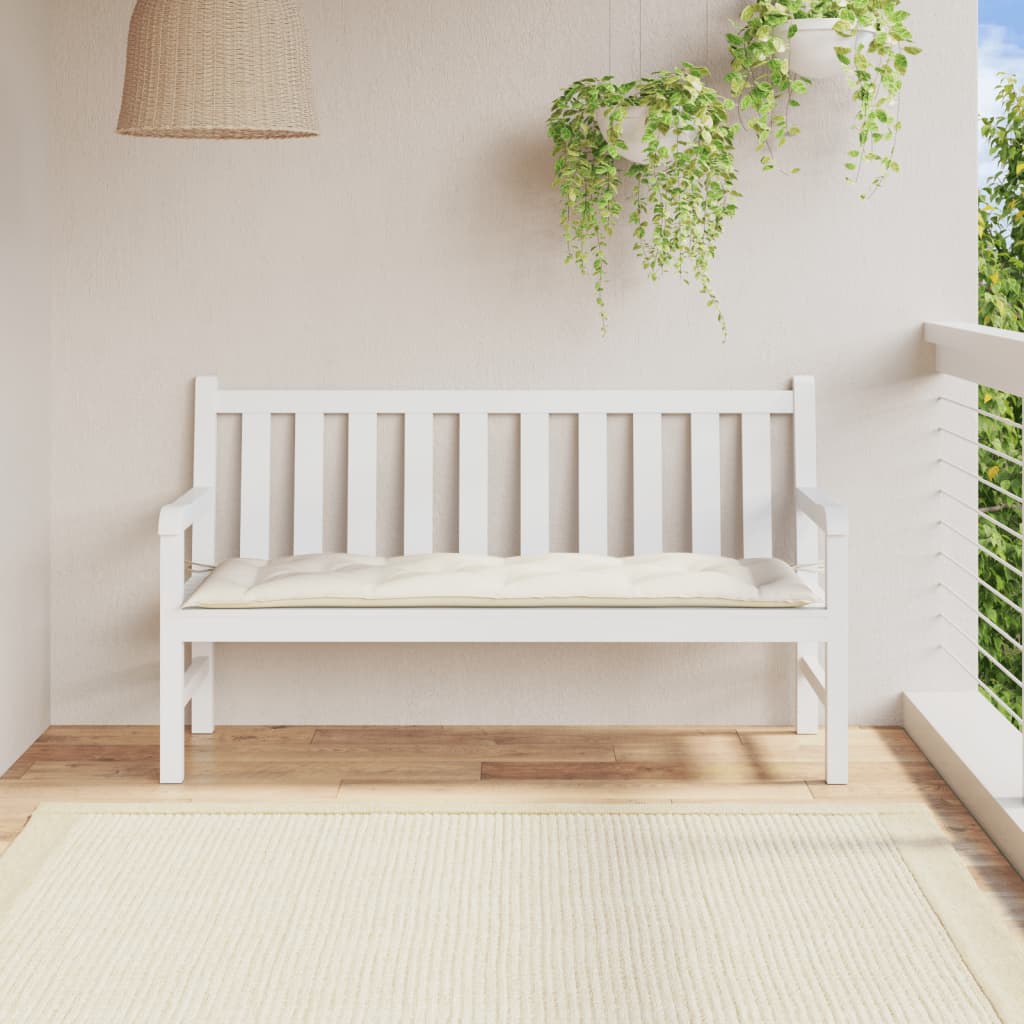 VidaXL havebænkpude 150x50x7 cm stof blandet creme