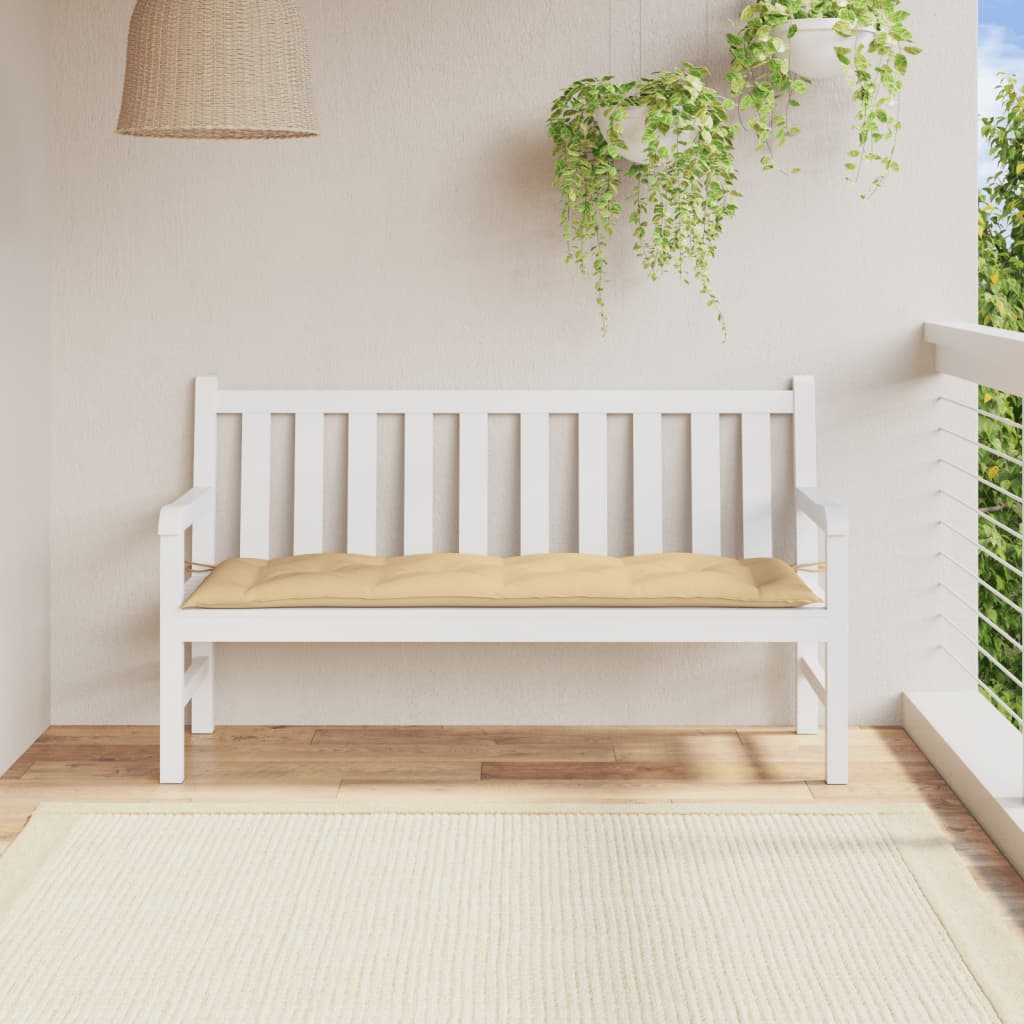 VidaXL havebænkpude 150x50x7 cm stof blandet beige