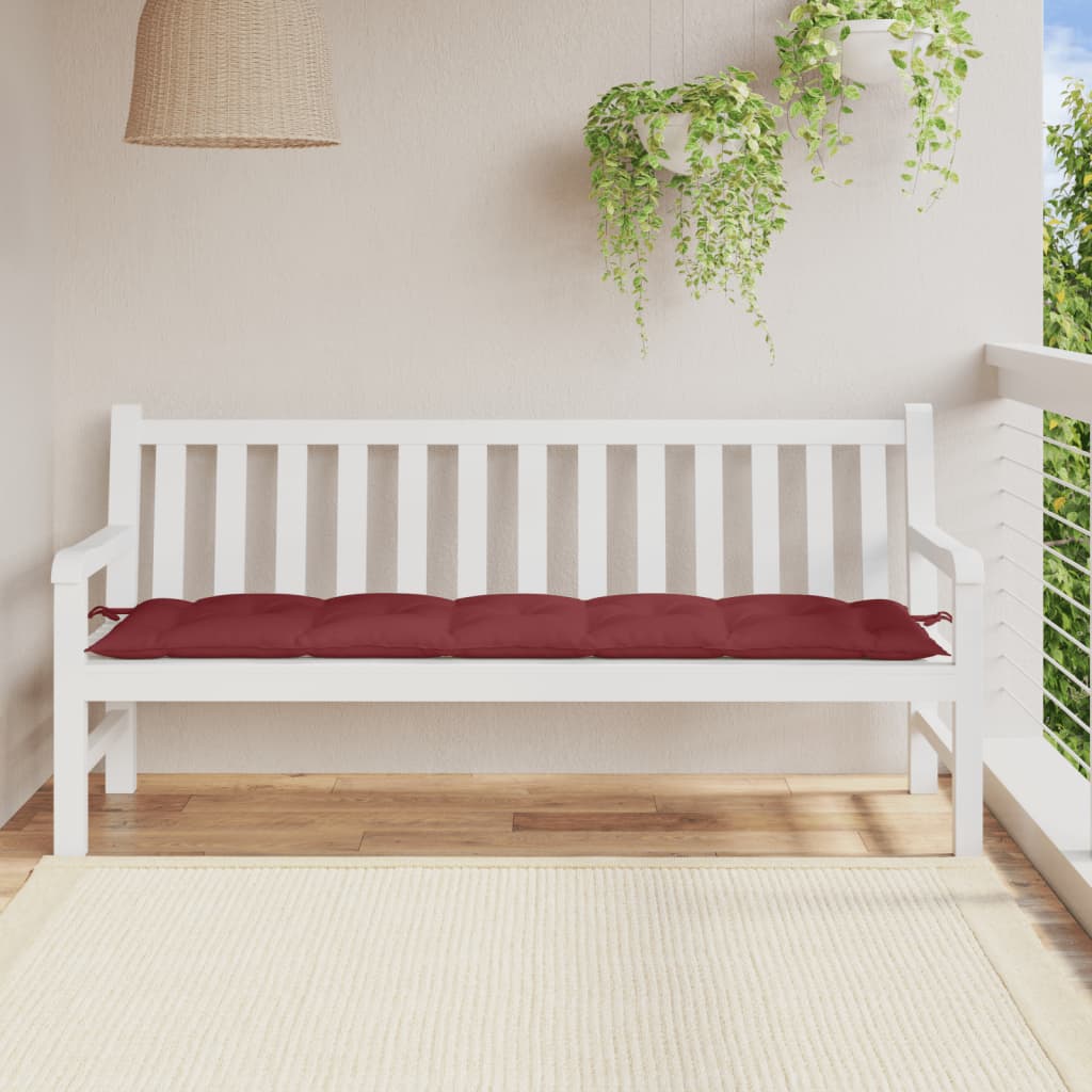 VidaXL havebænkpude 180x50x7 cm stof blandet vinrød