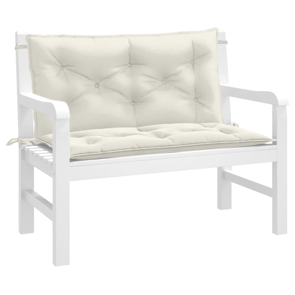 Vidaxx havebænkhynder 2 stk 100x50x7 cm stofblandet creme