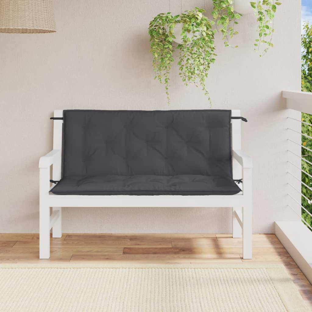 Vidaxx havebænkhynder 2 stk 120x50x7 cm stof blandet antracit