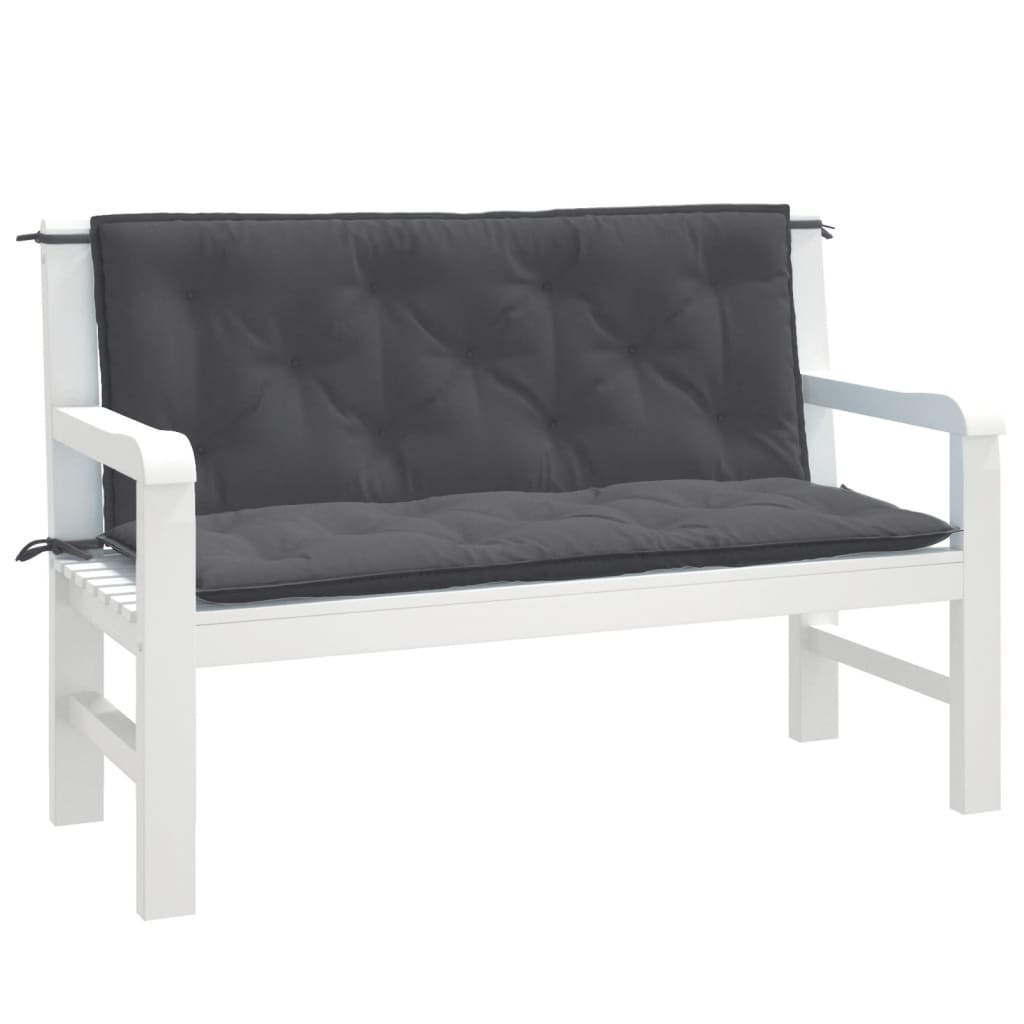 Vidaxx havebænkhynder 2 stk 120x50x7 cm stof blandet antracit