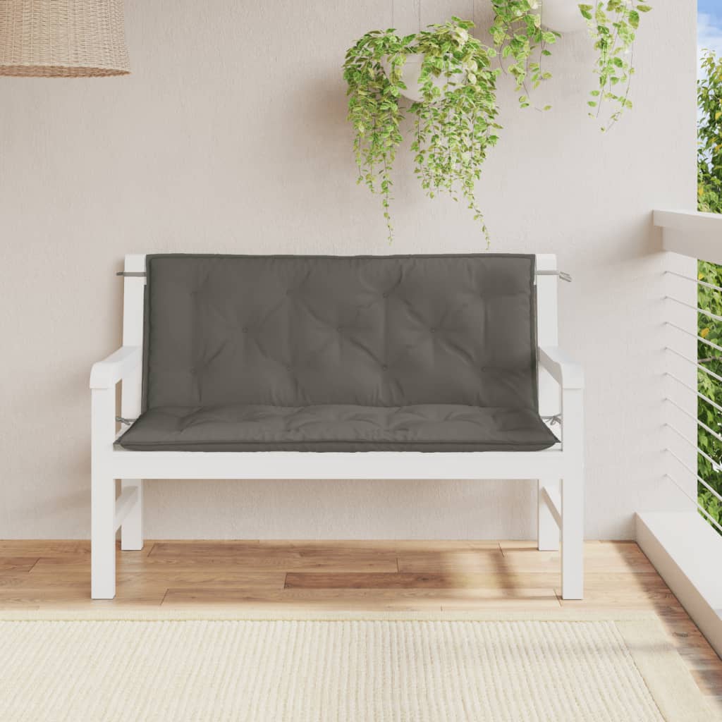 Vidaxx havebænkhynder 2 stk 120x50x7 cm stof blandet mørkegrå