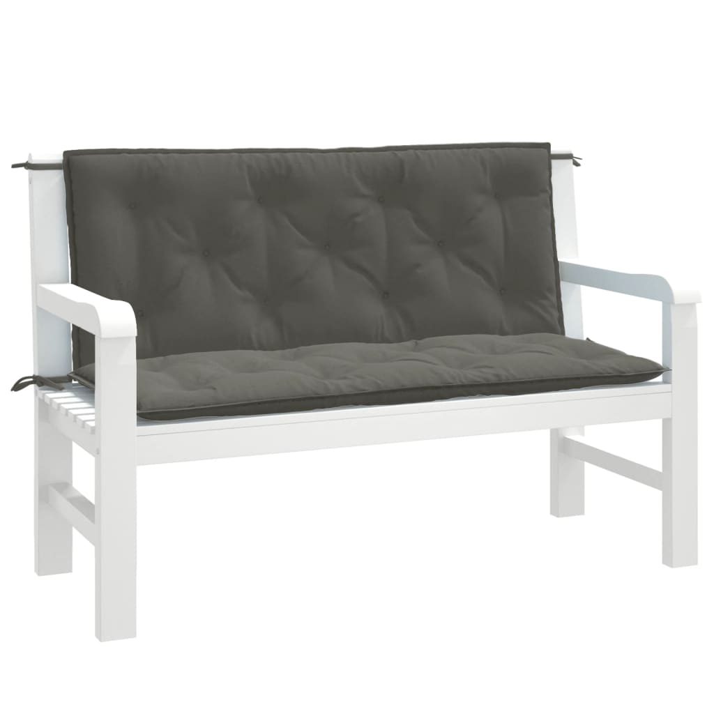 Vidaxx havebænkhynder 2 stk 120x50x7 cm stof blandet mørkegrå