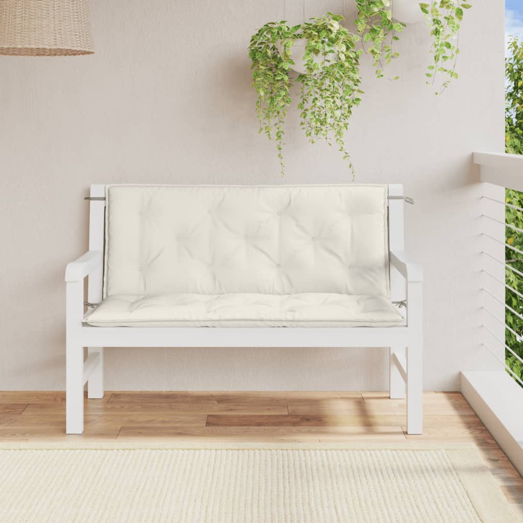 Vidaxx havebænkhynder 2 stk 120x50x7 cm stofblandet creme