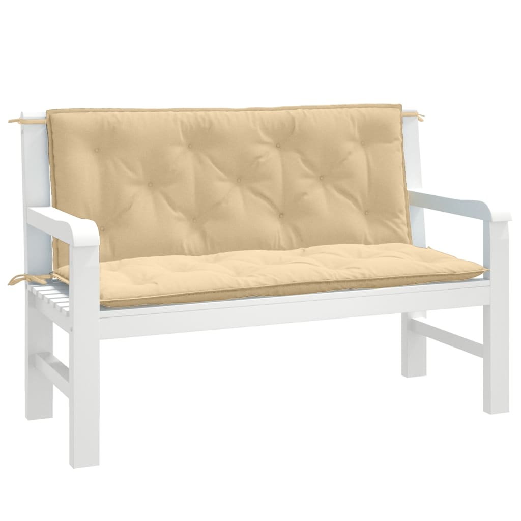 Vidaxx havebænkhynder 2 stk 120x50x7 cm stof blandet beige