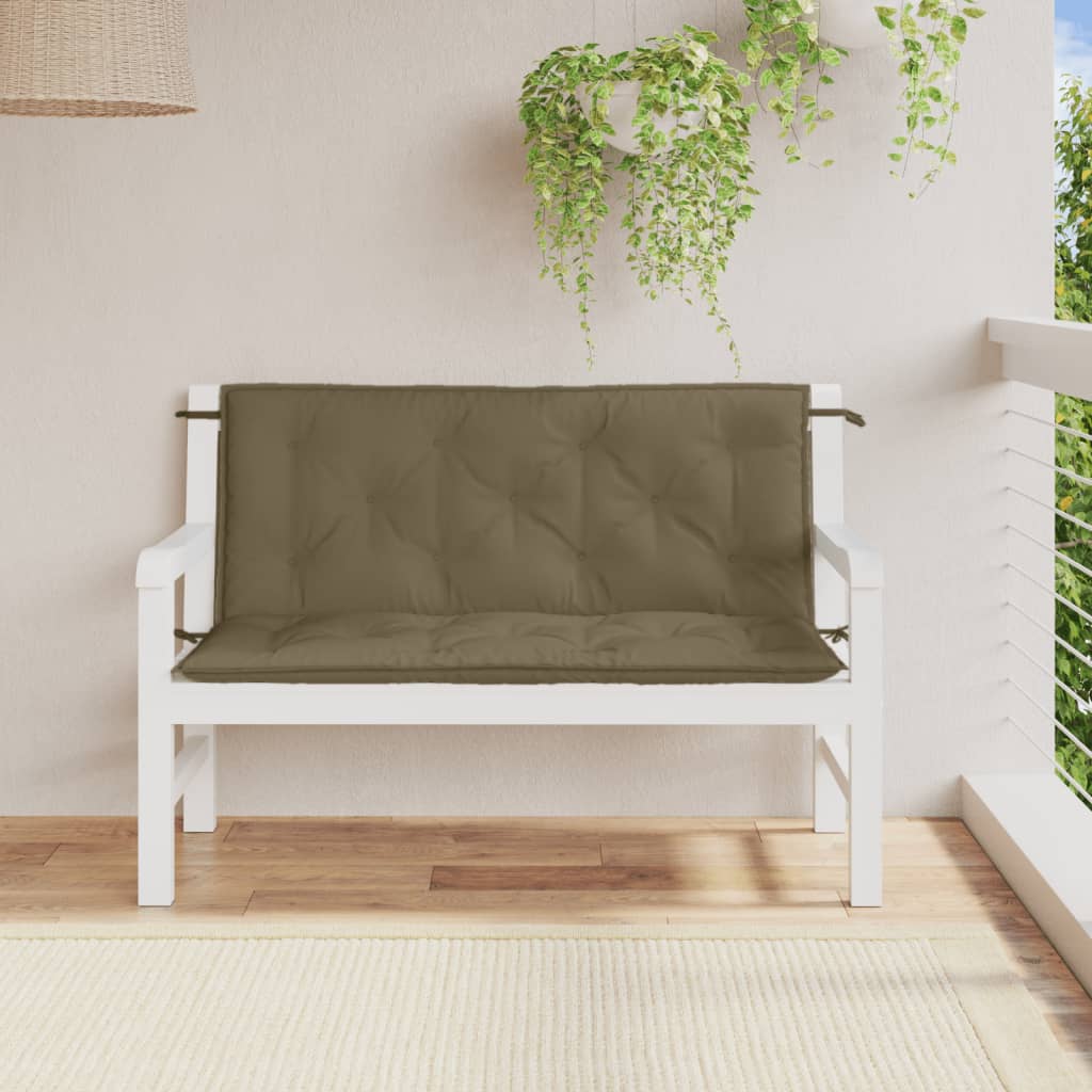 Vidaxx havebænkhynder 2 stk 120x50x7 cm stof meleret taupe