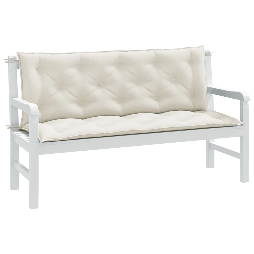Vidaxx havebænkhynder 2 stk 150x50x7 cm stofblandet creme