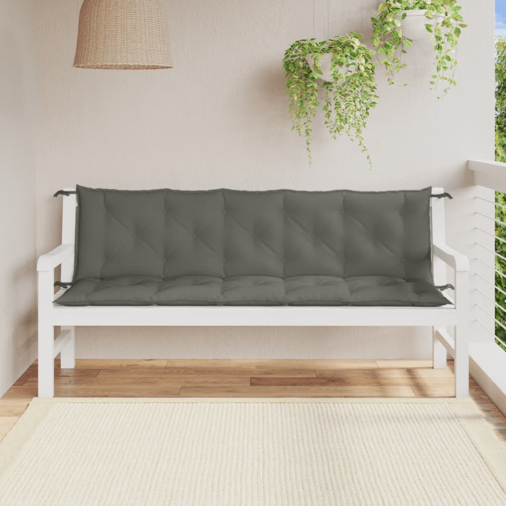 Vidaxx havebænkhynder 2 stk 180x50x7 cm stof blandet mørkegrå