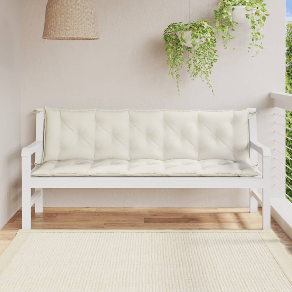 Vidaxx havebænkhynder 2 stk 180x50x7 cm stofblandet creme