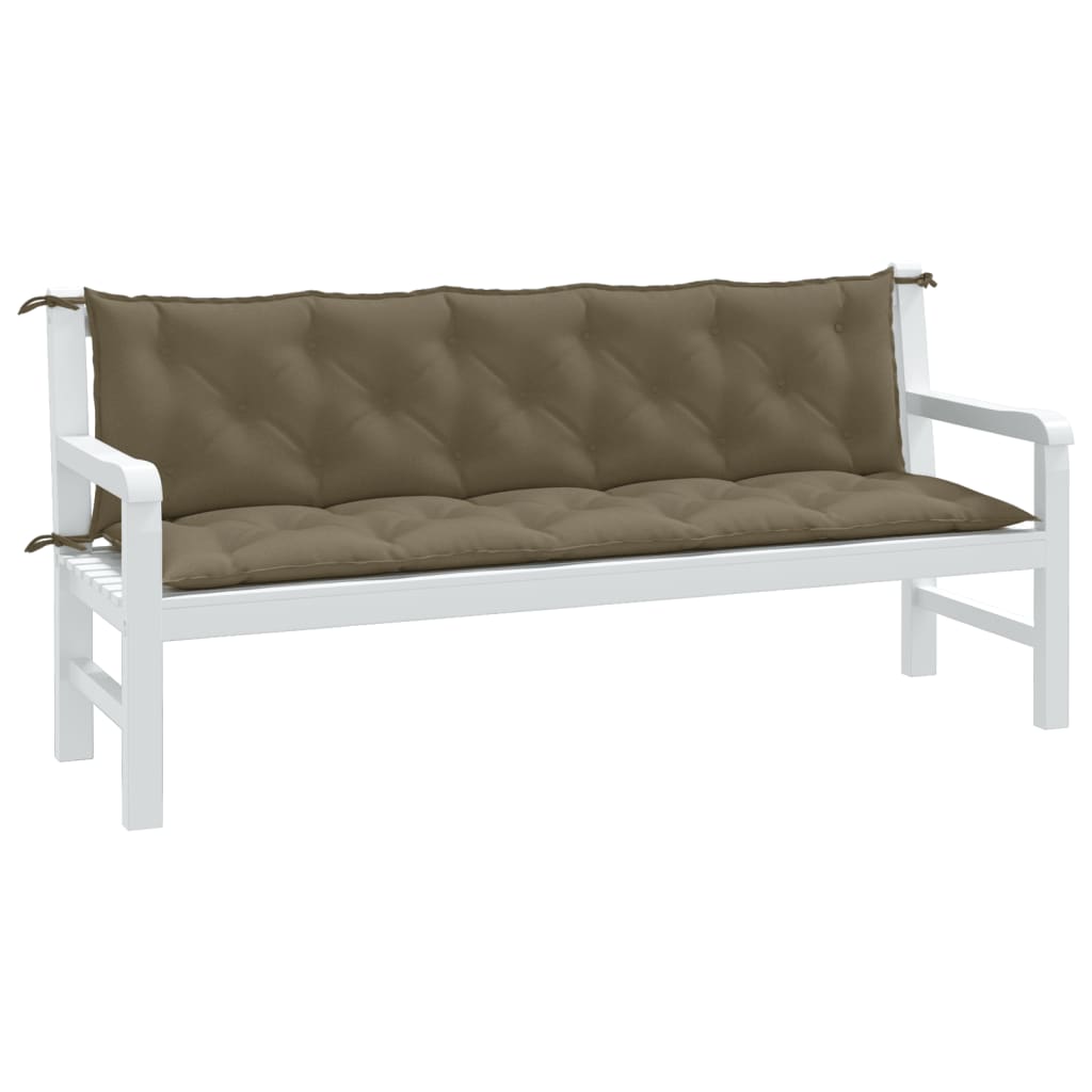 Vidaxx havebænkhynder 2 stk 180x50x7 cm stof meleret taupe
