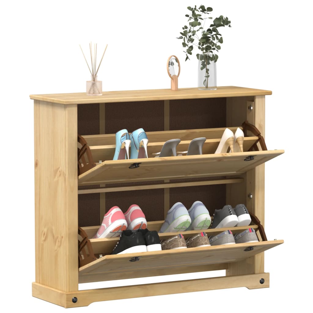 Vidaxx skoskab corona 99x32x85 cm massivt fyrretræ