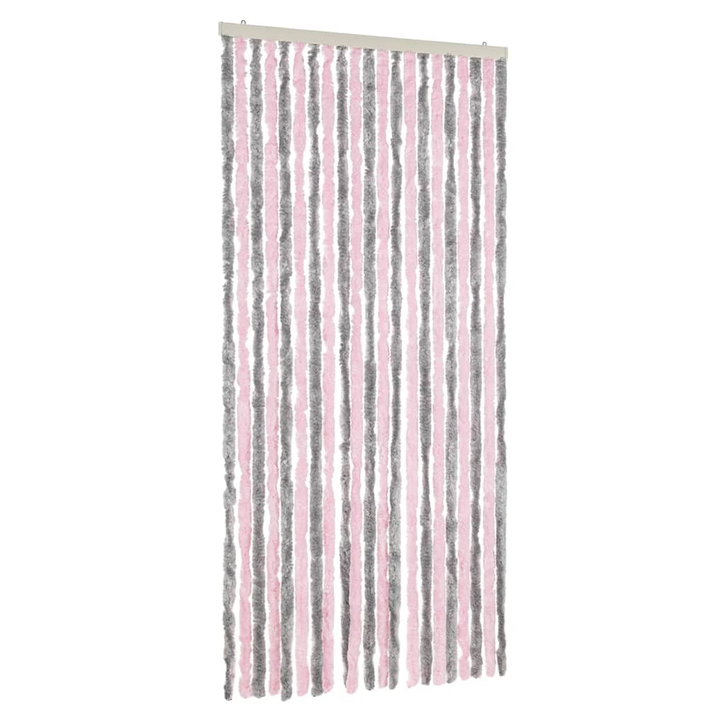 Vidaxx fluegardin 90x200 cm chenille sølvgrå og pink